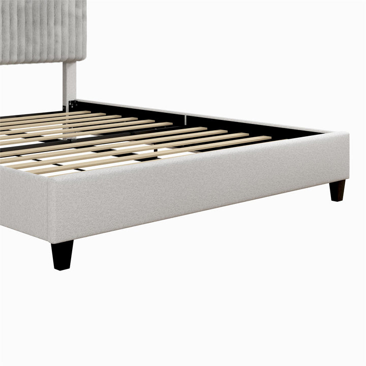 Mondo Platform Frame Bed with Adjustable Tufted Headboard - Gray - Queen