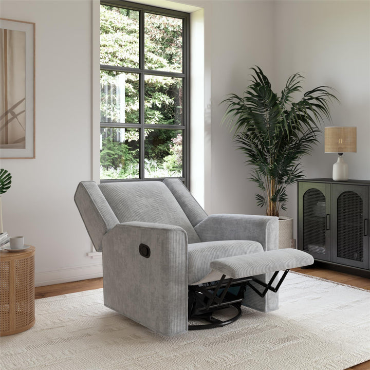 Elysian Swivel Recliner Chair and Glider - Light Gray