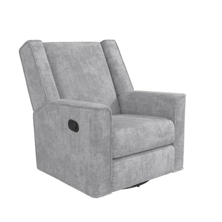 Elysian Swivel Recliner Chair and Glider - Light Gray