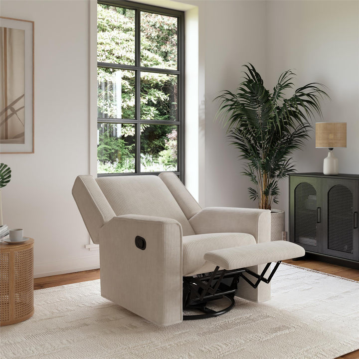 Elysian Swivel Recliner Chair and Glider - Ivory