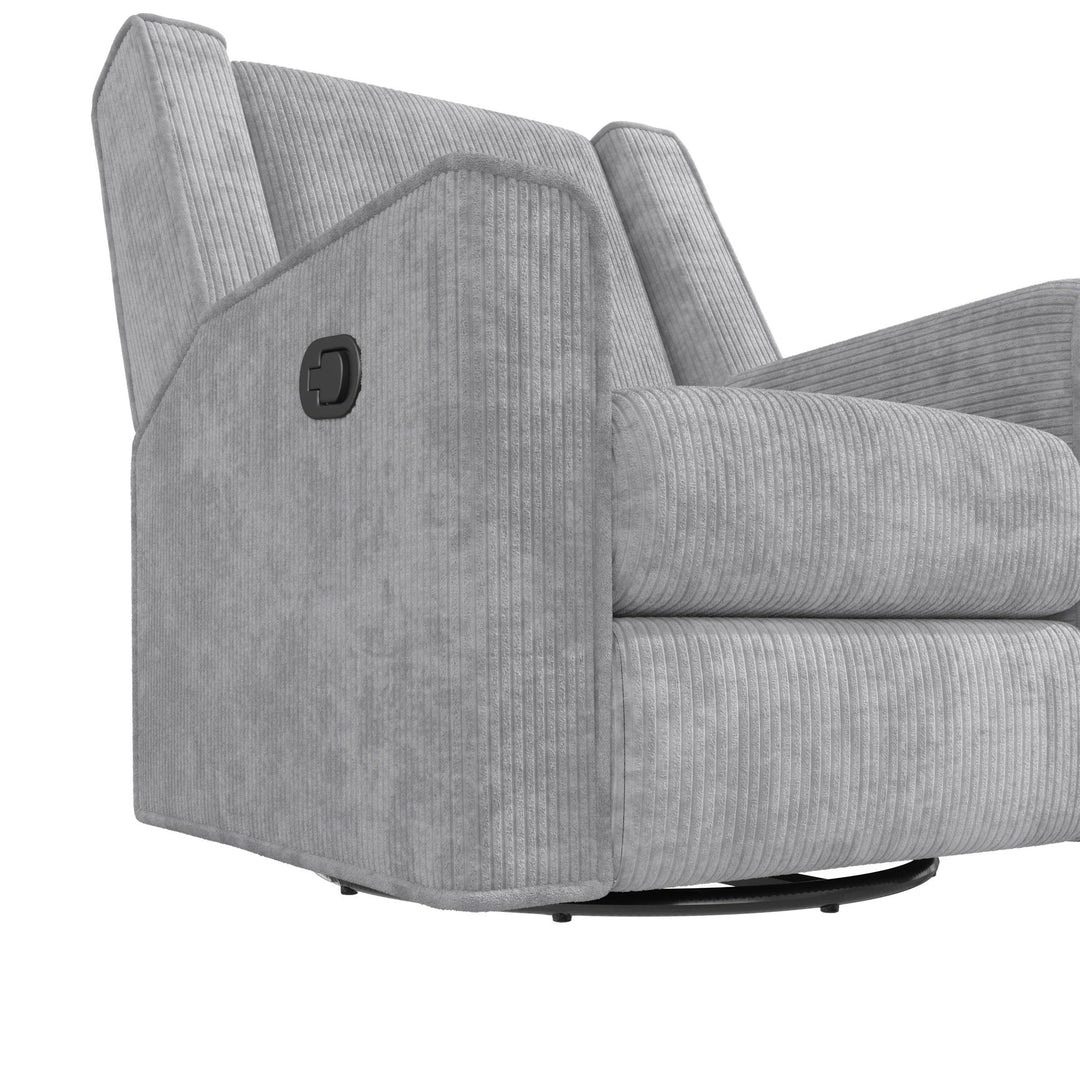 Elysian Swivel Recliner Chair and Glider - Light Gray