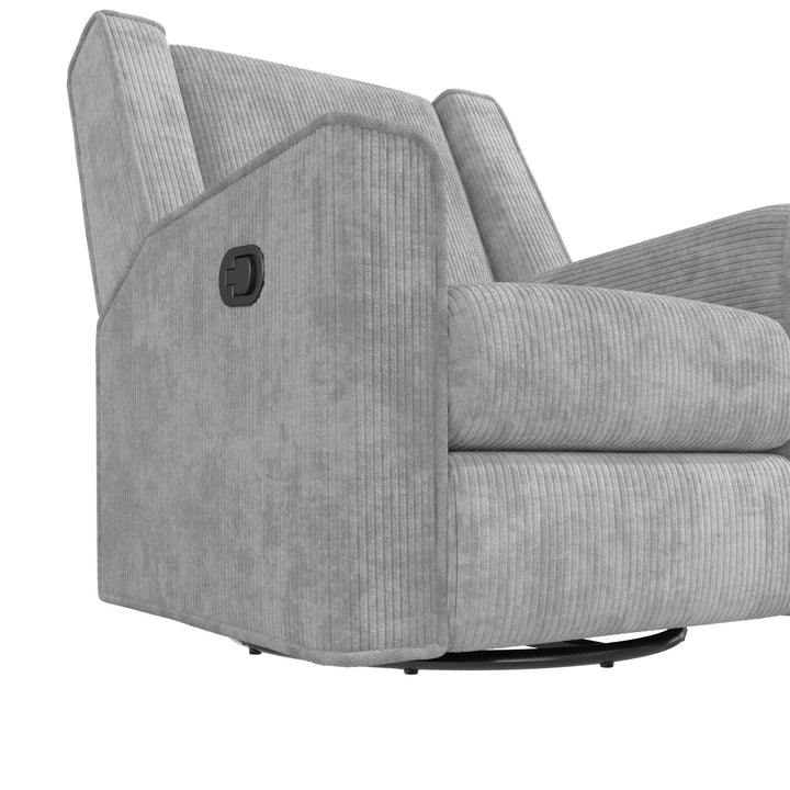 Elysian Swivel Recliner Chair and Glider - Light Gray