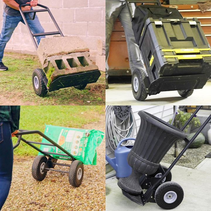COSCO Load Assist Hand Truck with P Handle and Flat Free Wheels, 800lb capacity - Black