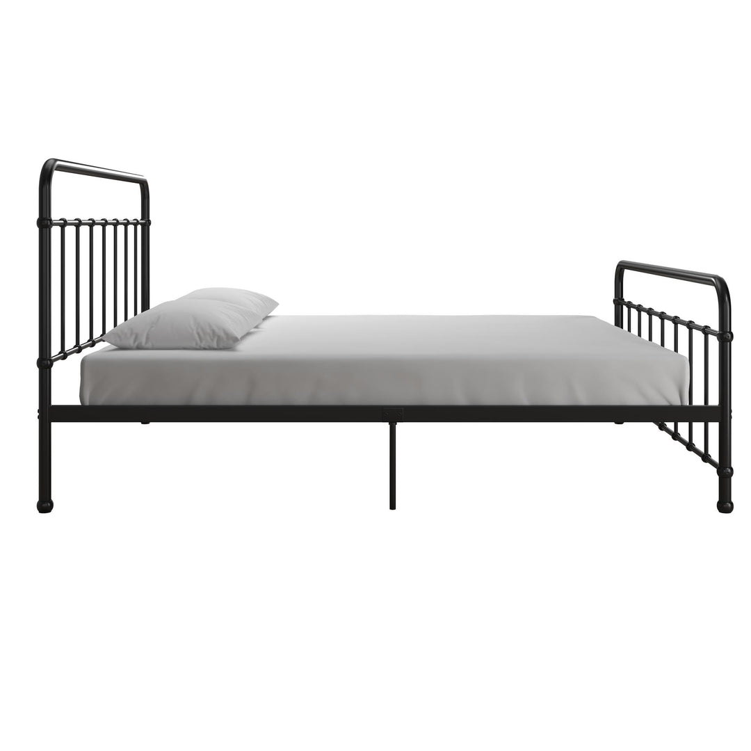 Ainsley Full Metal Platform Bed Frame with Headboard and Footboard - Black - Queen