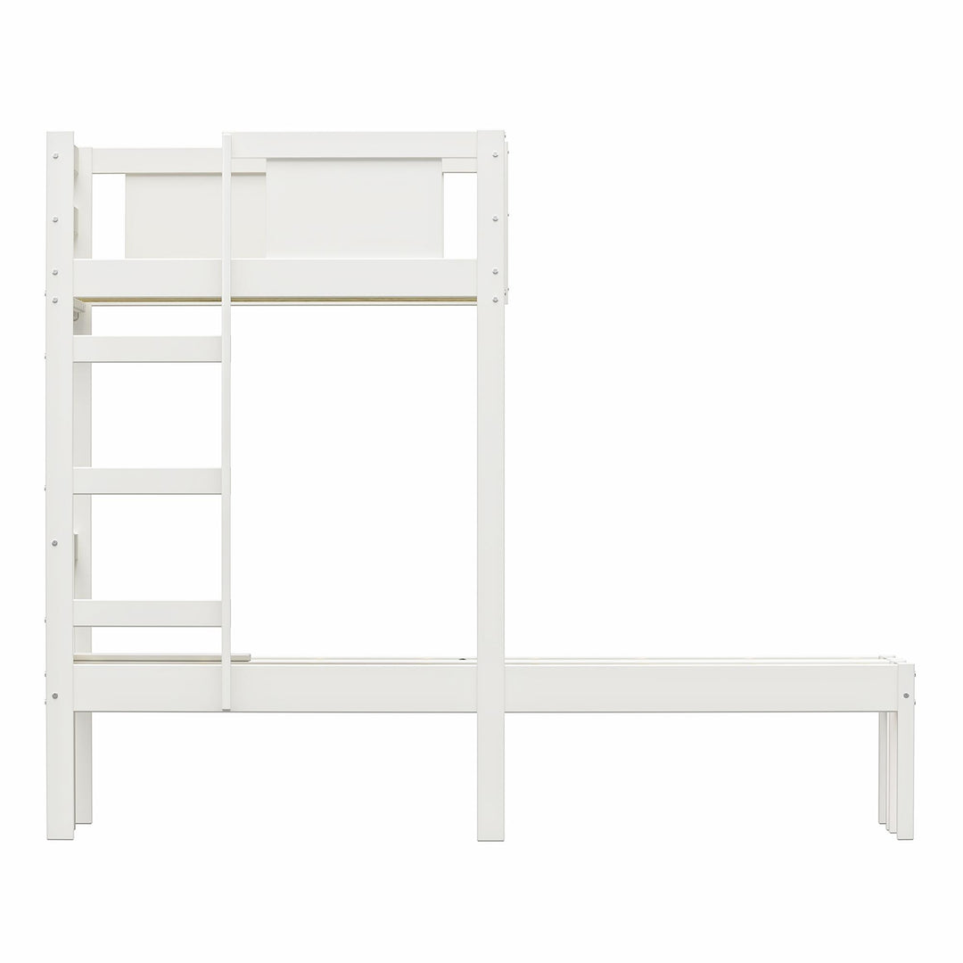  Zayden Twin over Twin & Twin Triple Bunk Bed for Kids - White - Twin/Twin & Twin