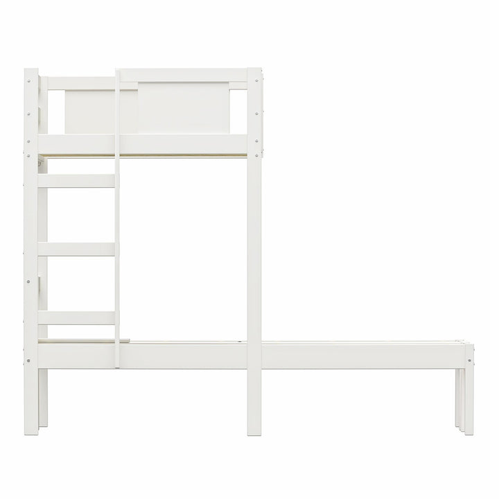  Zayden Twin over Twin & Twin Triple Bunk Bed for Kids - White - Twin/Twin & Twin