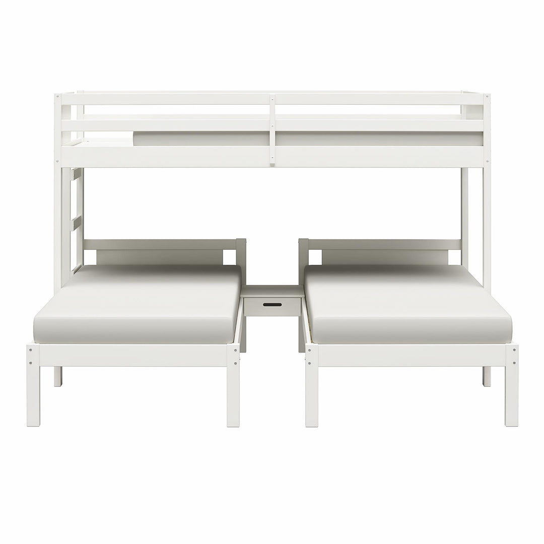  Zayden Twin over Twin & Twin Triple Bunk Bed for Kids - White - Twin/Twin & Twin