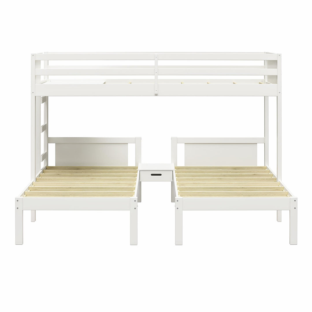  Zayden Twin over Twin & Twin Triple Bunk Bed for Kids - White - Twin/Twin & Twin