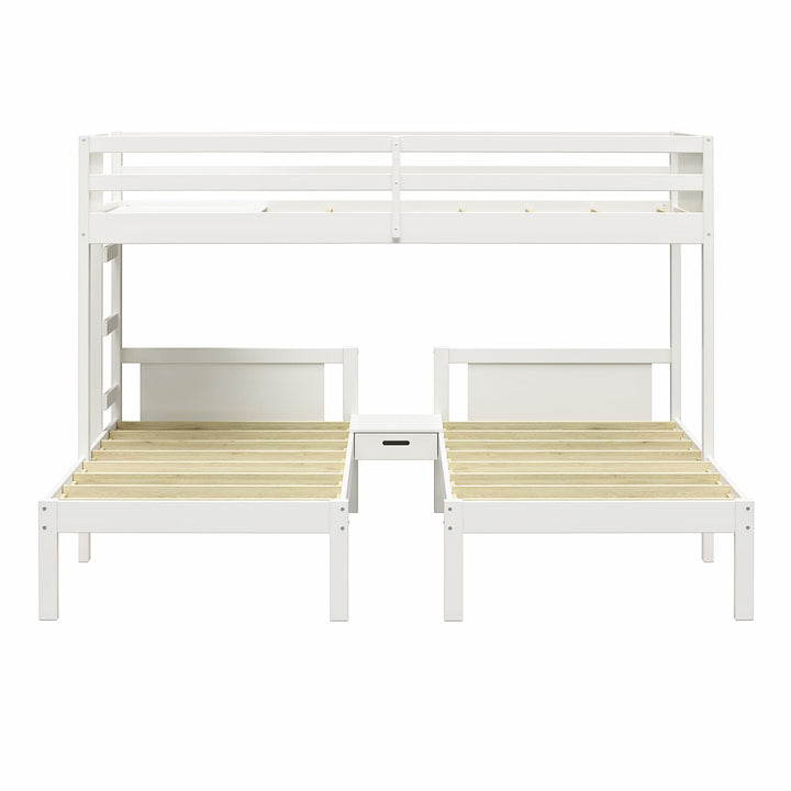  Zayden Twin over Twin & Twin Triple Bunk Bed for Kids - White - Twin/Twin & Twin