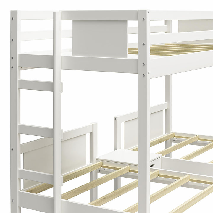  Zayden Twin over Twin & Twin Triple Bunk Bed for Kids - White - Twin/Twin & Twin