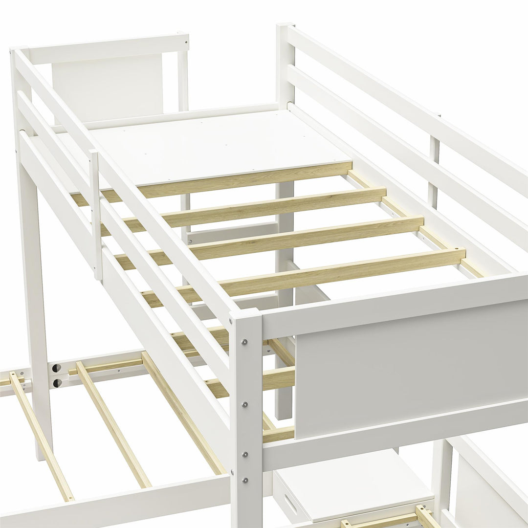  Zayden Twin over Twin & Twin Triple Bunk Bed for Kids - White - Twin/Twin & Twin