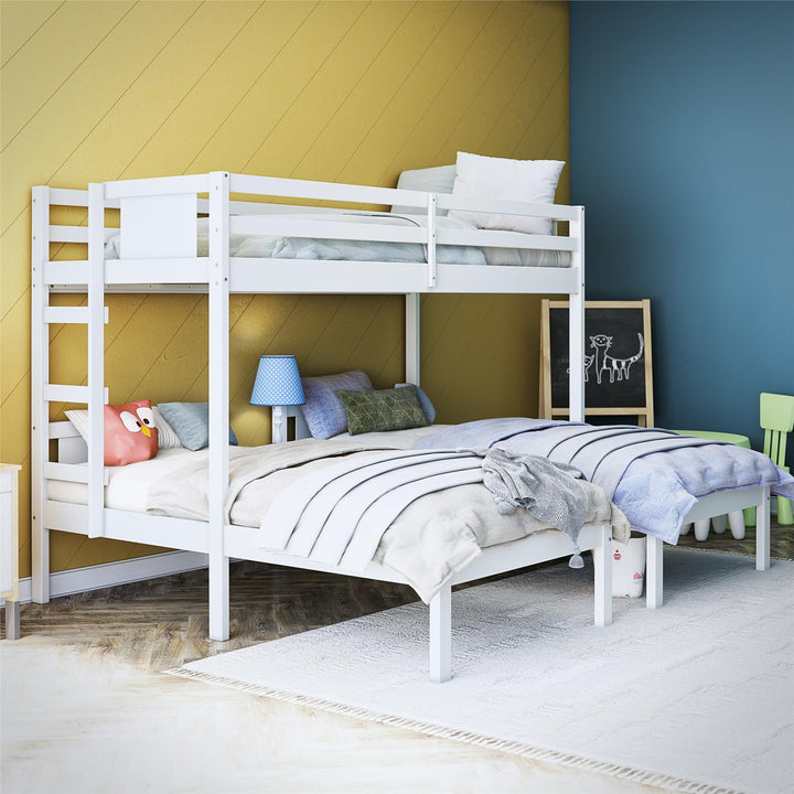 Zayden Twin over Twin & Twin Triple Bunk Bed for Kids - White - Twin/Twin & Twin