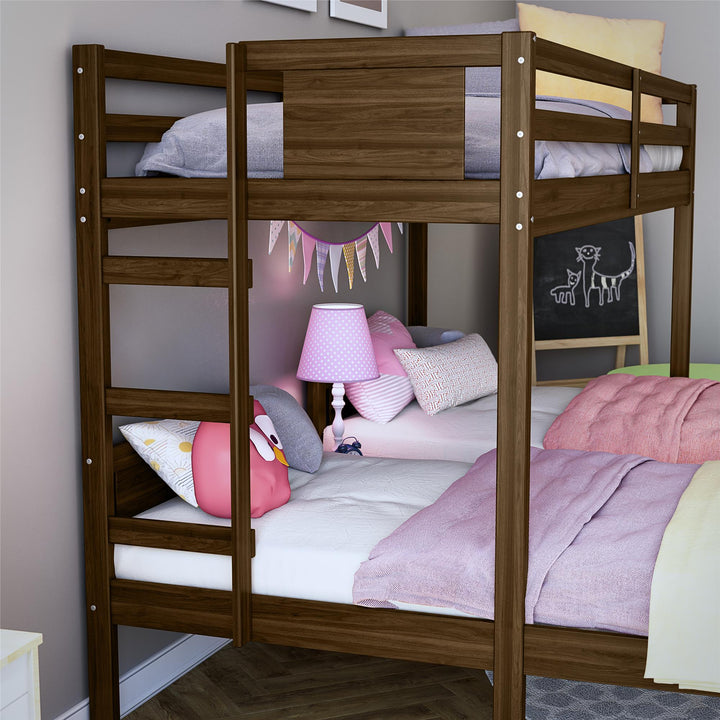  Zayden Twin over Twin & Twin Triple Bunk Bed for Kids - Mocha Espresso - Twin/Twin & Twin