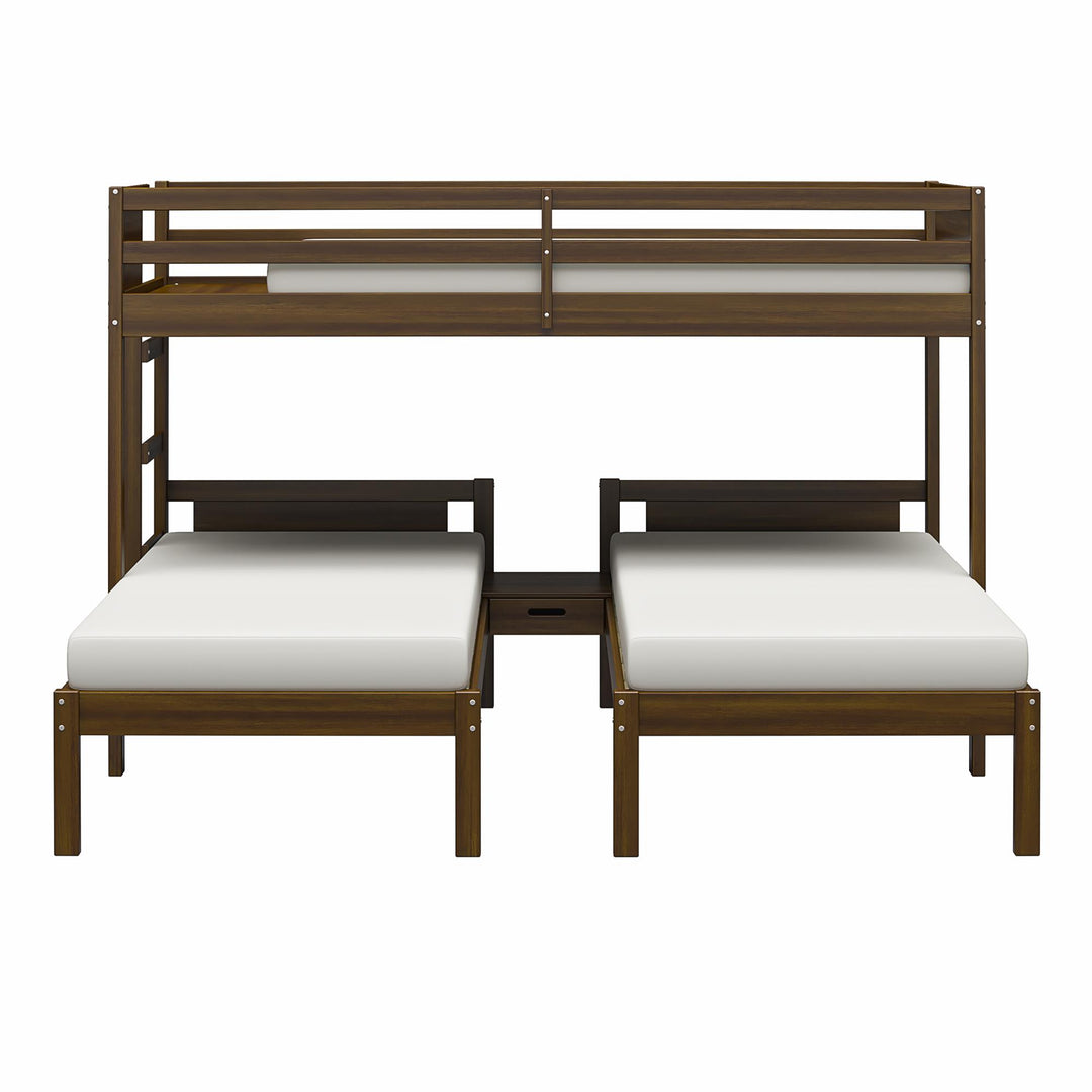  Zayden Twin over Twin & Twin Triple Bunk Bed for Kids - Mocha Espresso - Twin/Twin & Twin