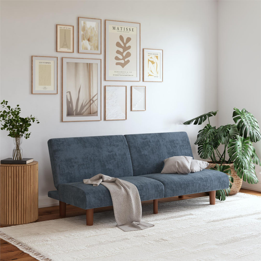 DHP Myla 66.5" Armless Futon Sofa Bed - Blue - 3-Seater