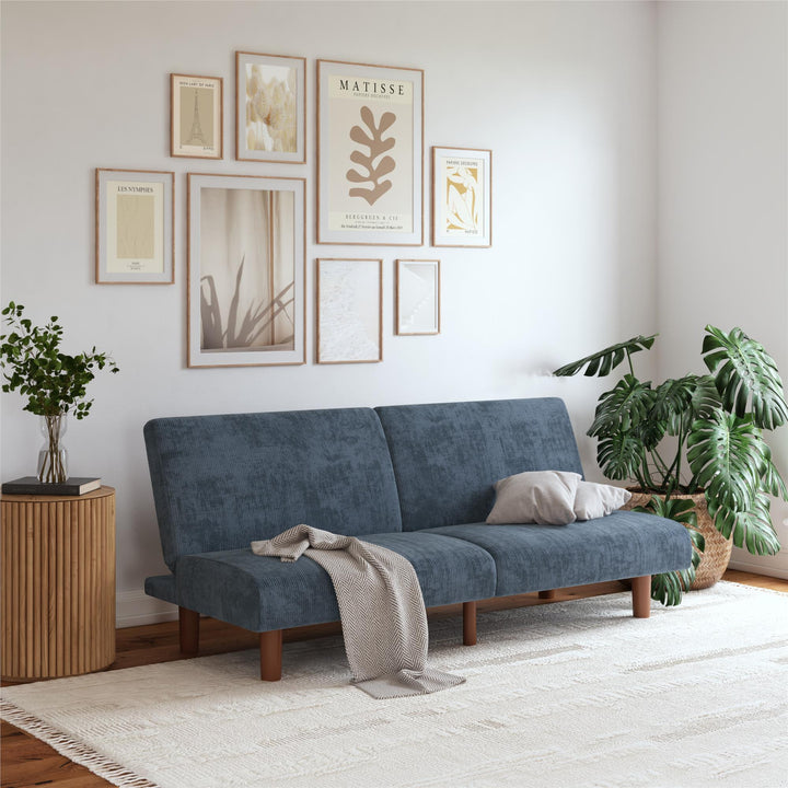 DHP Myla 66.5" Armless Futon Sofa Bed - Blue - 3-Seater