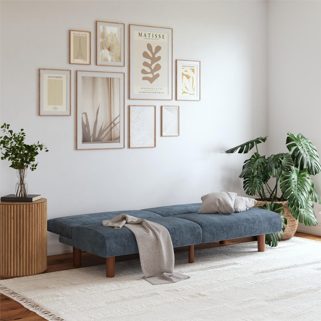 DHP Myla 66.5" Armless Futon Sofa Bed - Blue - 3-Seater