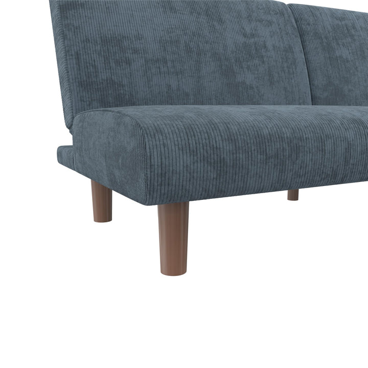 DHP Myla 66.5" Armless Futon Sofa Bed - Blue - 3-Seater