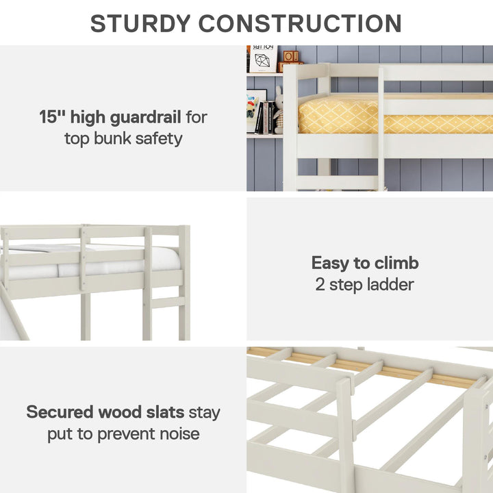 Milton Twin Low Loft Bed with Slide - White - Twin