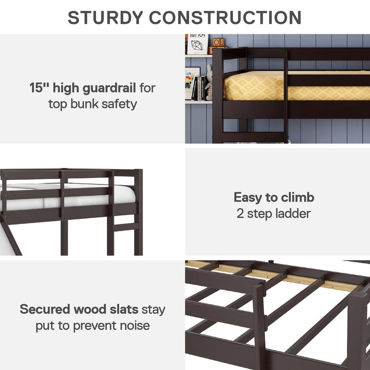 Milton Twin Low Loft Bed with Slide - Brown - Twin