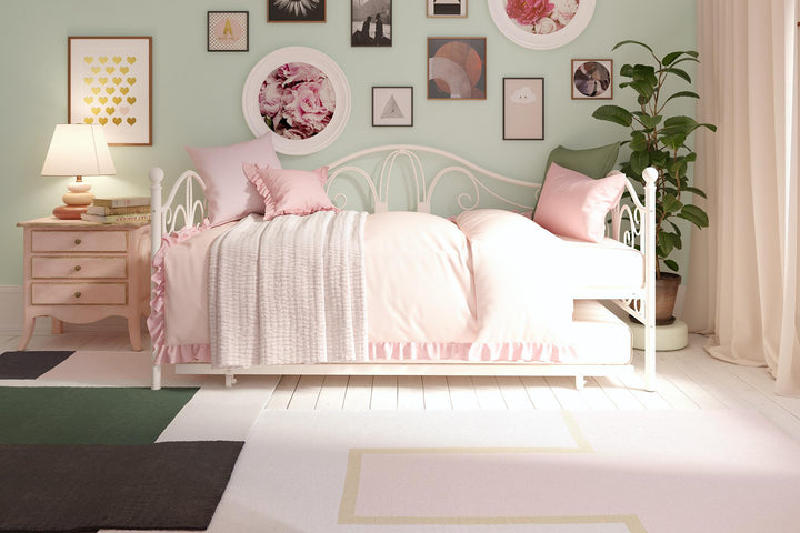 Ballard Victorian Metal Daybed and Trundle with Set - White - Twin
