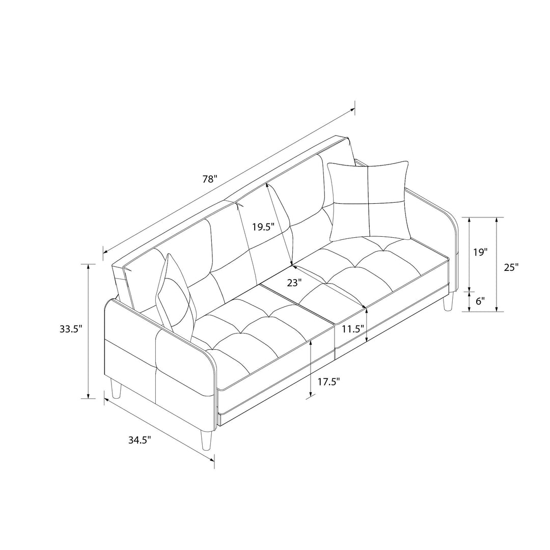 Mainstays Claremonte Sofa - Light Gray Linen - 2-Seater
