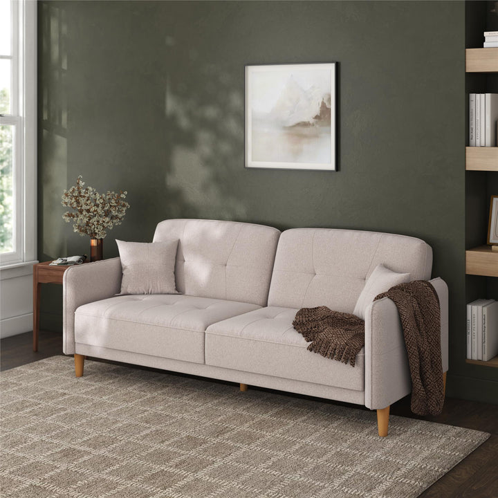 Mainstays Claremonte Sofa - Light Gray Linen - 2-Seater