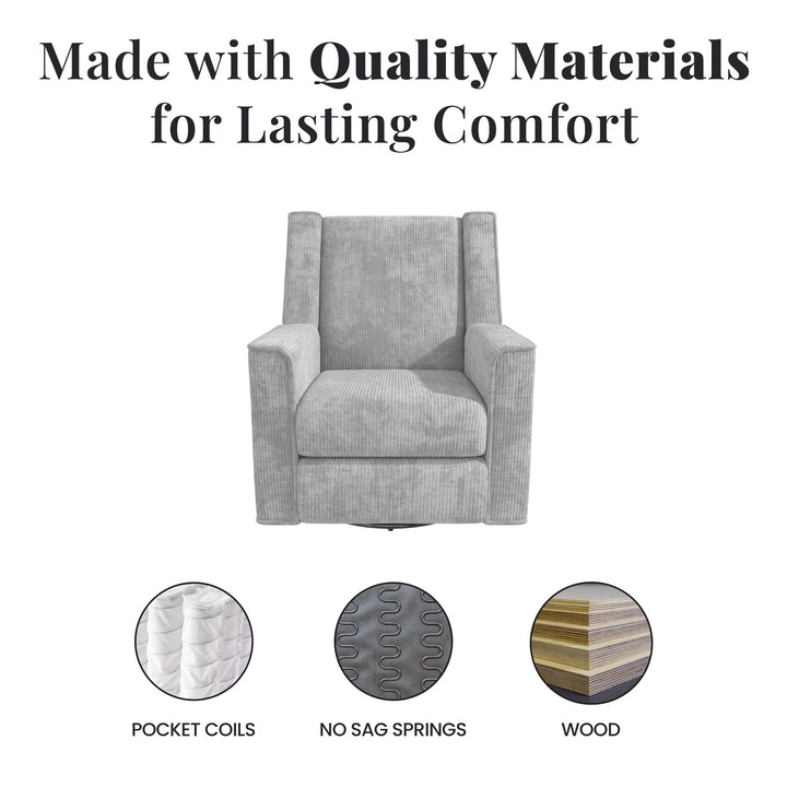 Elysian Swivel Recliner Chair and Glider - Light Gray