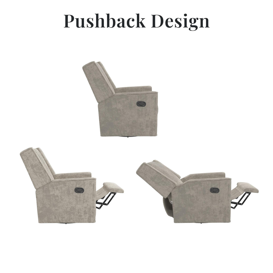 Elysian Swivel Recliner Chair and Glider - Ivory