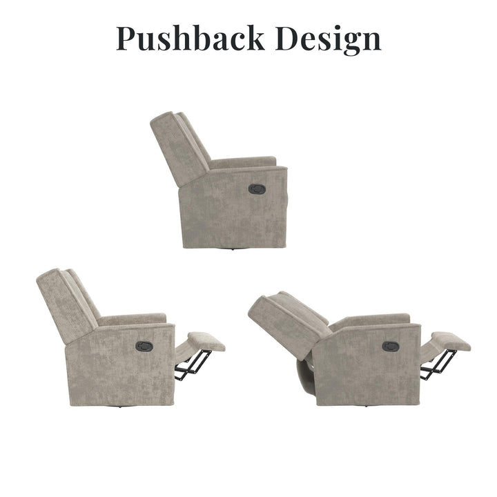 Elysian Swivel Recliner Chair and Glider - Ivory