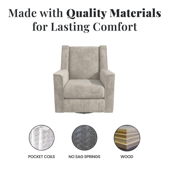 Elysian Swivel Recliner Chair and Glider - Ivory