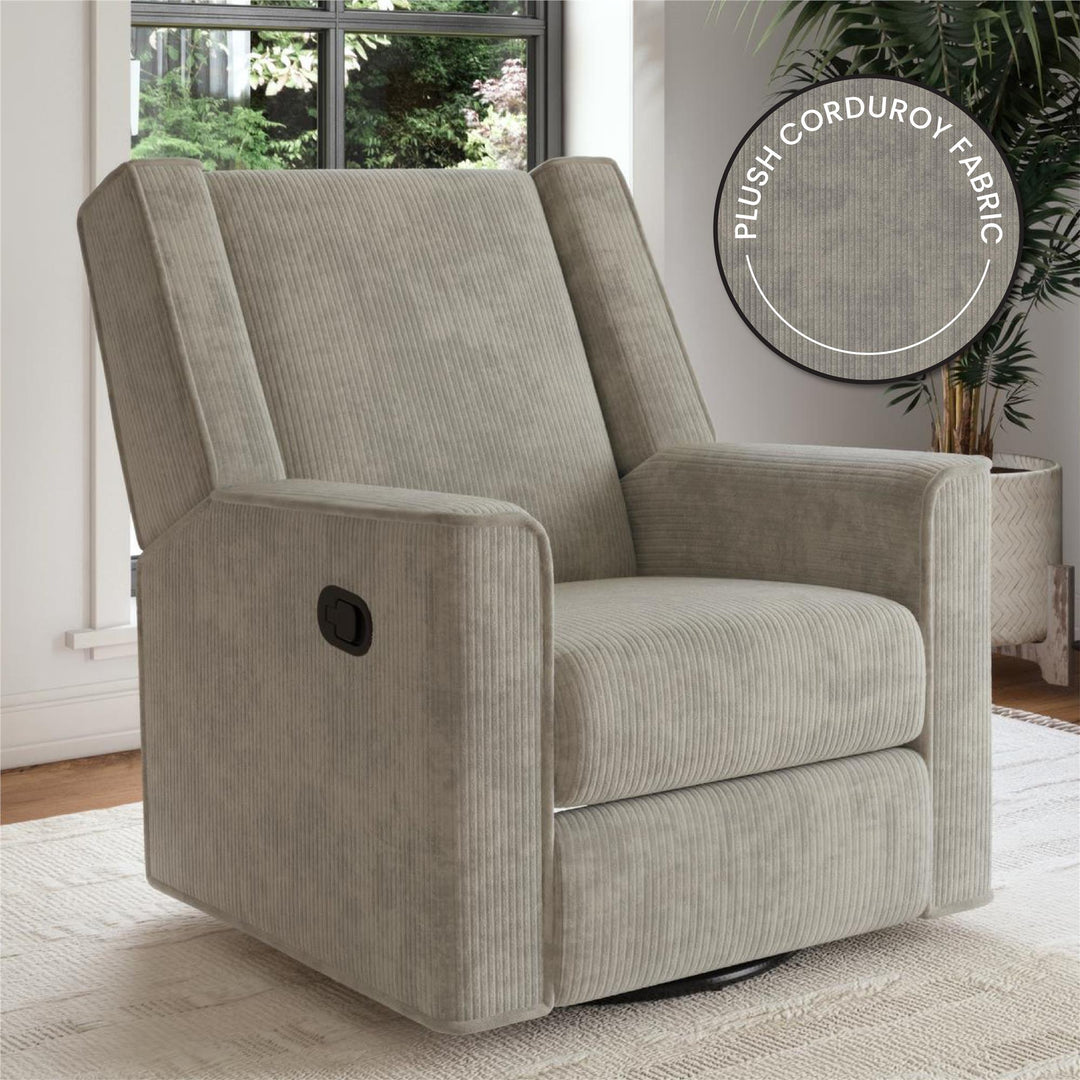 Elysian Swivel Recliner Chair and Glider - Ivory