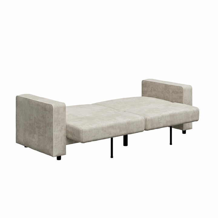 Allie Corduroy Futon Sofa Bed - Ivory Corduroy - 3-Seater