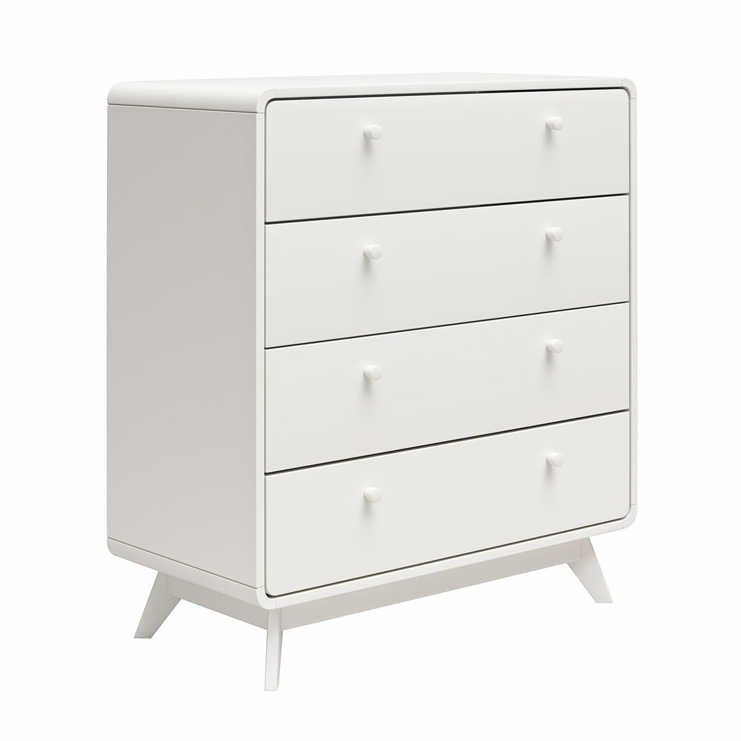 Leva Scandinavian Style 4 Drawer Dresser - Charleswood White