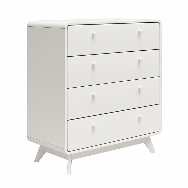 Leva Scandinavian Style 4 Drawer Dresser - Charleswood White