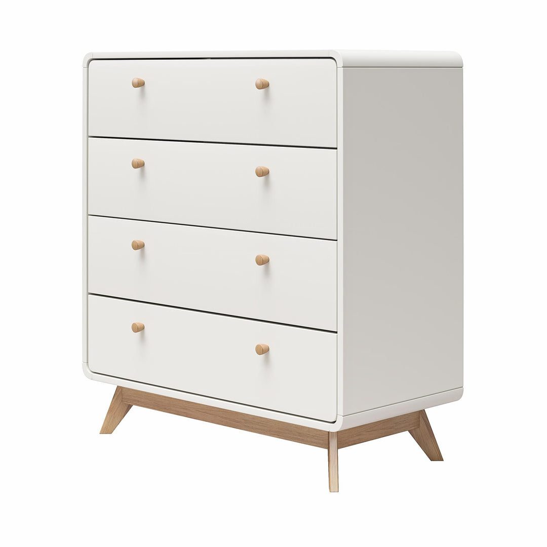 Leva Scandinavian Style 4 Drawer Dresser - Flat White
