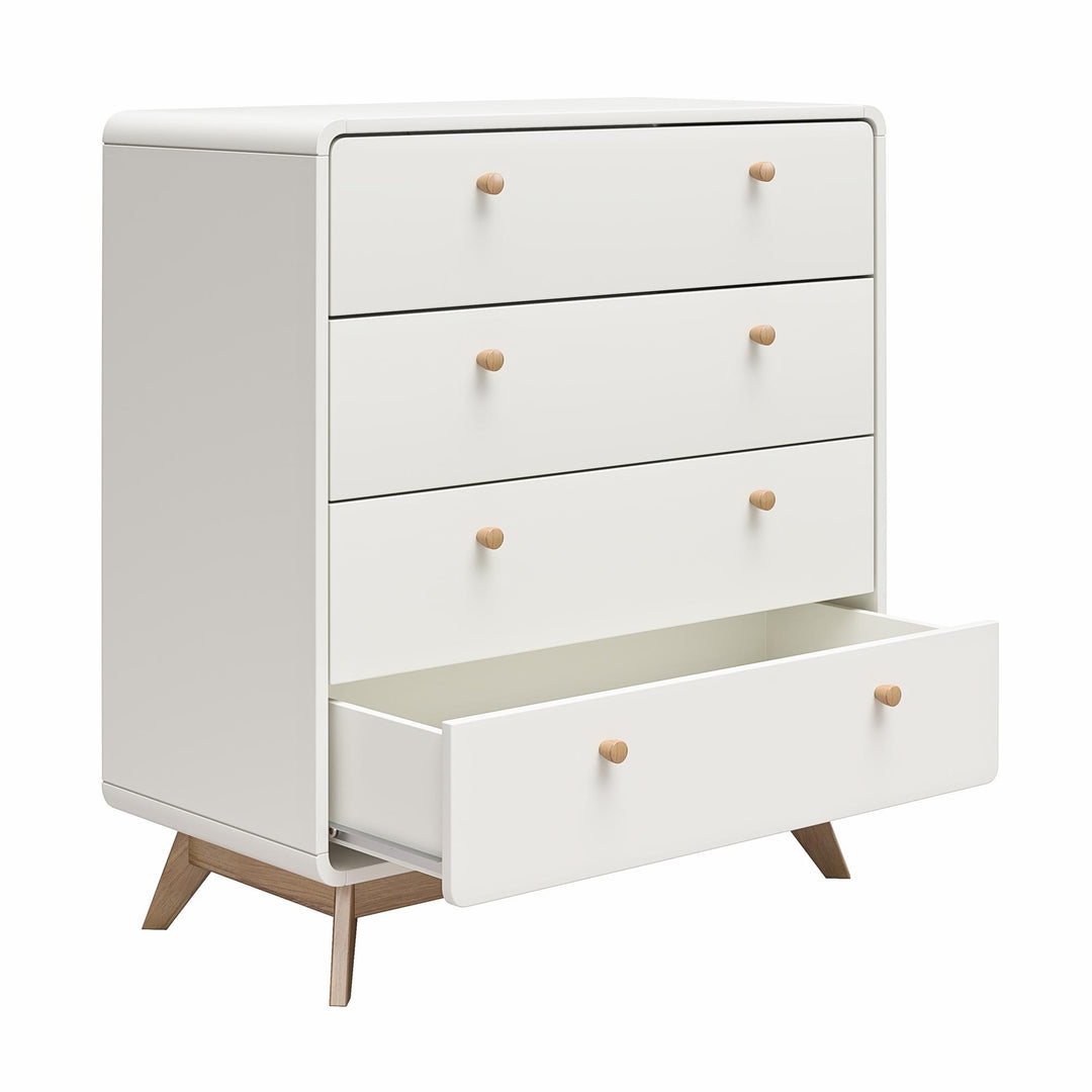Leva Scandinavian Style 4 Drawer Dresser - Flat White