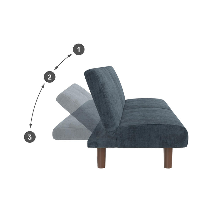 DHP Myla 66.5" Armless Futon Sofa Bed - Blue - 3-Seater