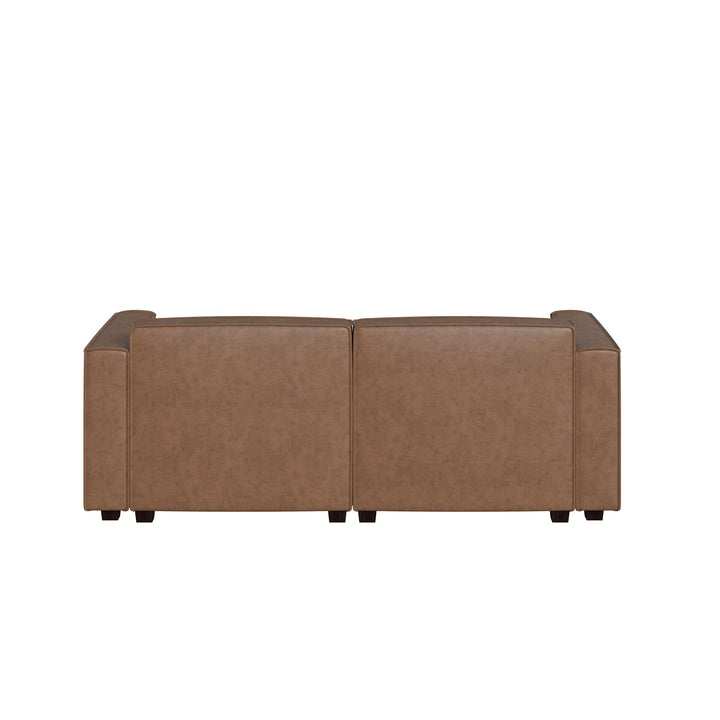Mainstays Wynnewood Sofa - Cocoa Faux Leather - 2-Seater