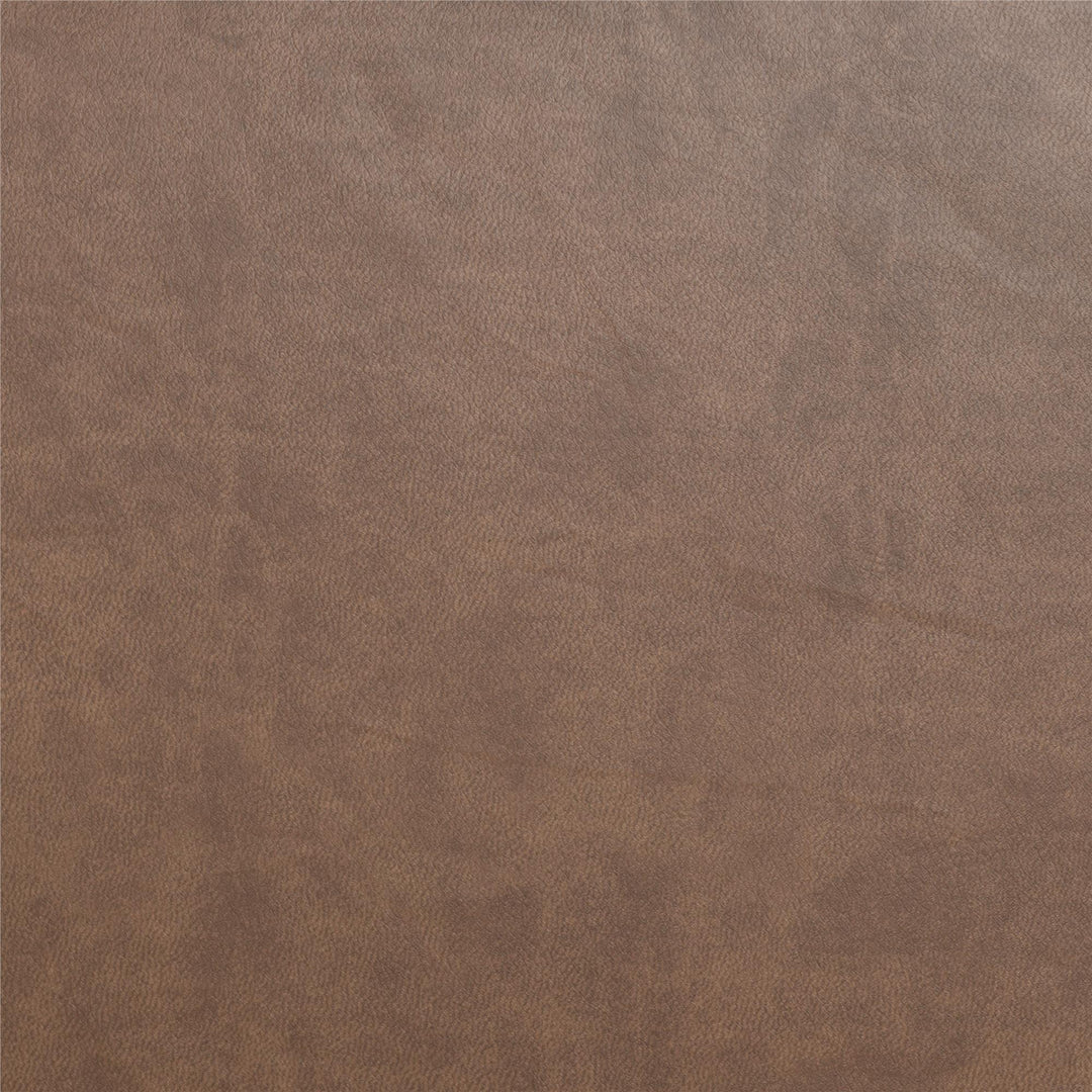 Mainstays Wynnewood Sofa - Cocoa Faux Leather - 2-Seater