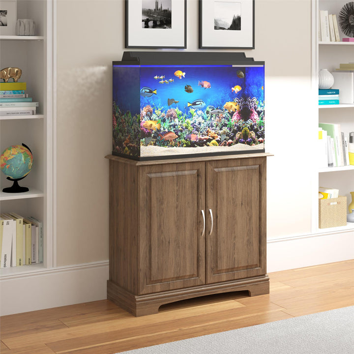 Harbor 29 to 37 Gallon Aquarium or Terrarium Stand - Rustic Oak