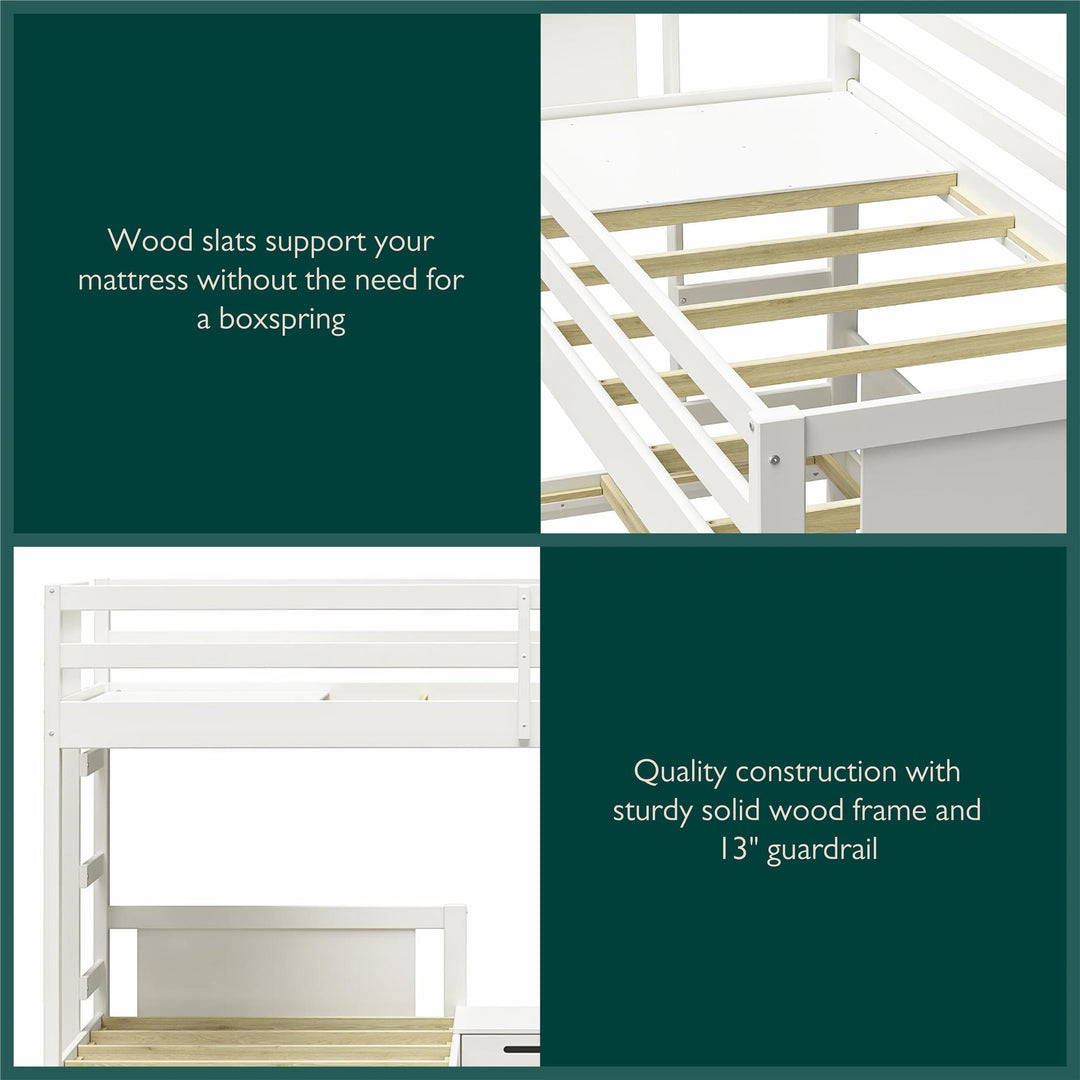  Zayden Twin over Twin & Twin Triple Bunk Bed for Kids - White - Twin/Twin & Twin