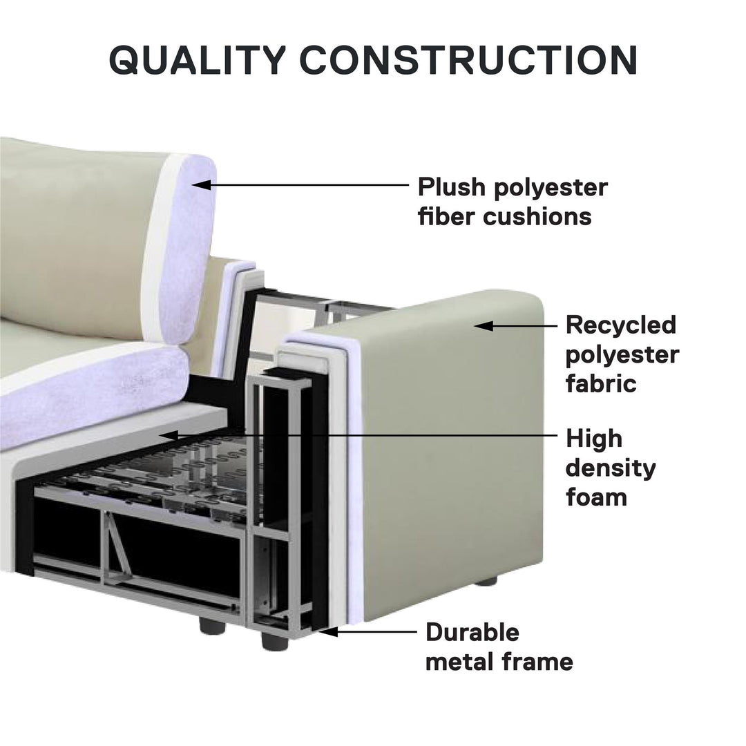 Chatham 74 inch Modular Cloud Sofa - Cream Linen - 3-Seater