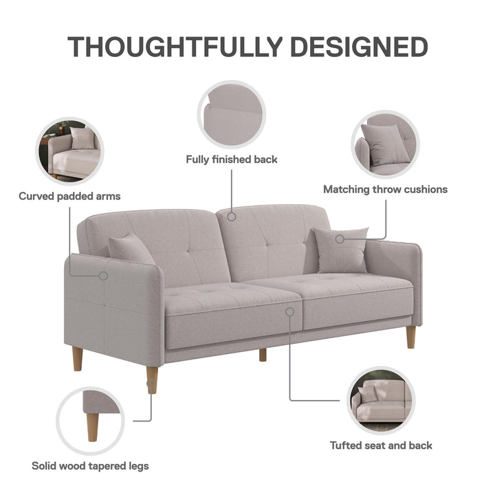 Mainstays Claremonte Sofa - Light Gray Linen - 2-Seater