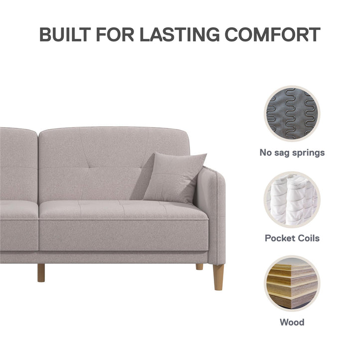 Mainstays Claremonte Sofa - Light Gray Linen - 2-Seater