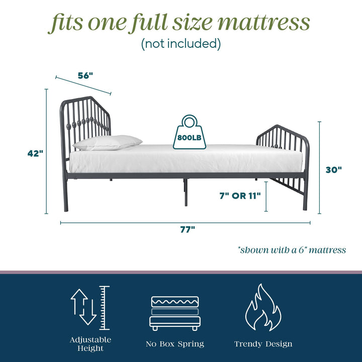 Bushwick Metal Bed - Gray - Full