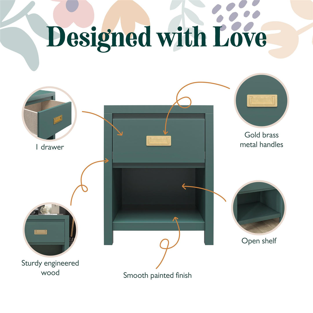 Monarch Hill Haven Kids 1 Drawer Nightstand - Hunter Green