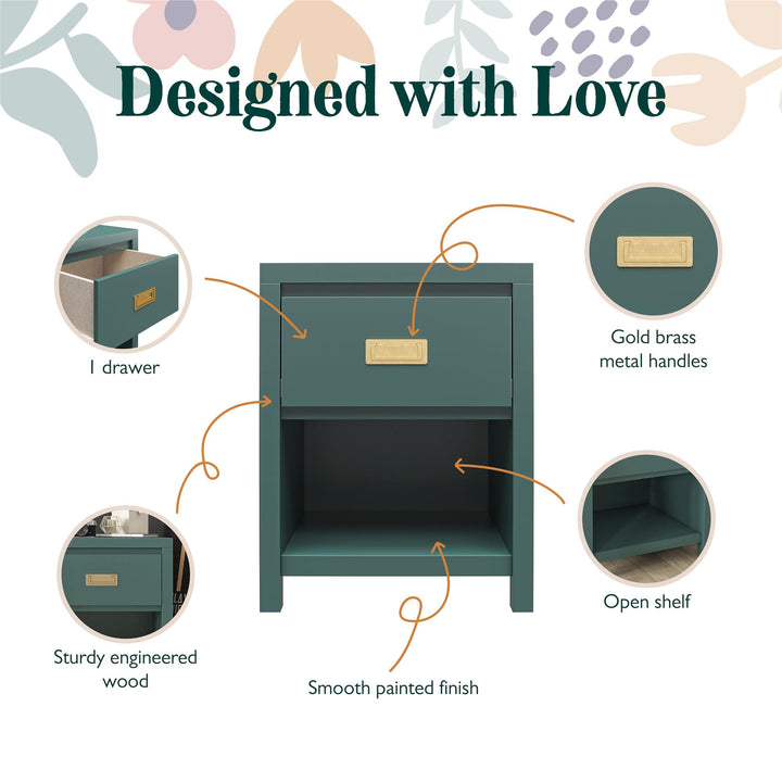 Monarch Hill Haven Kids 1 Drawer Nightstand - Hunter Green