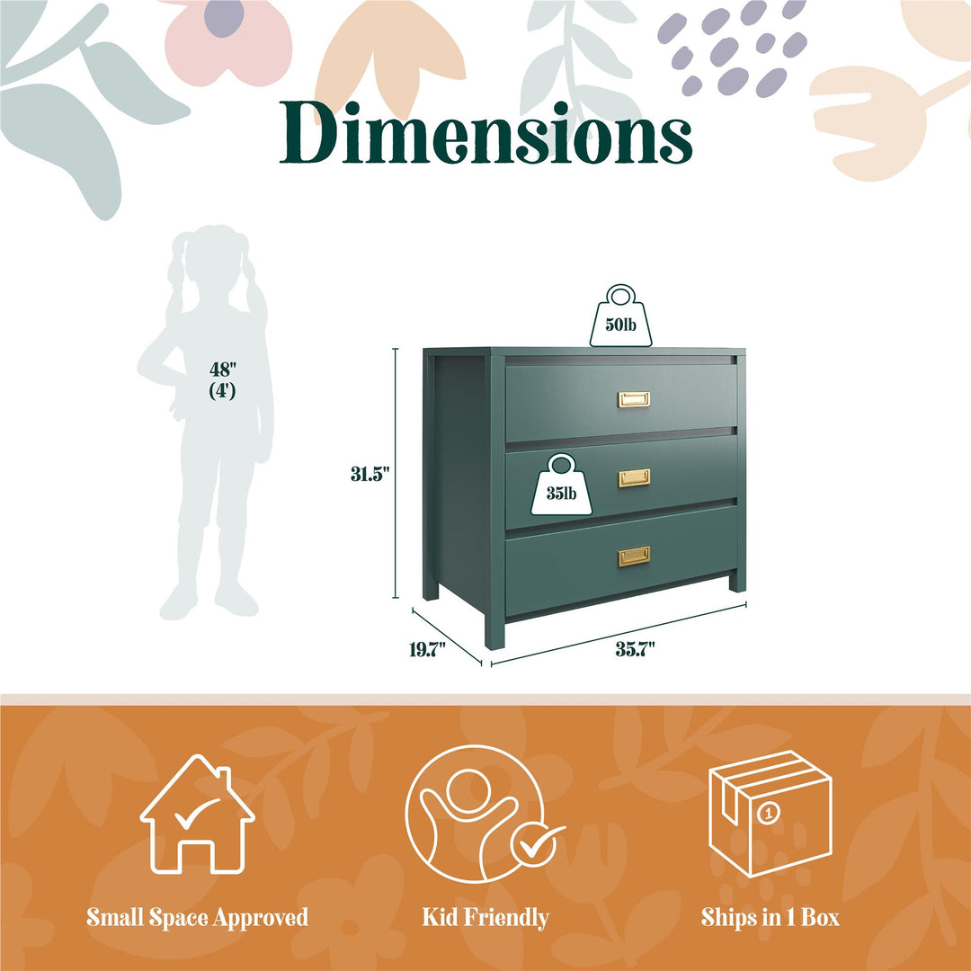 Monarch Hill Haven 3 Drawer Kids’ Dresser - Hunter Green