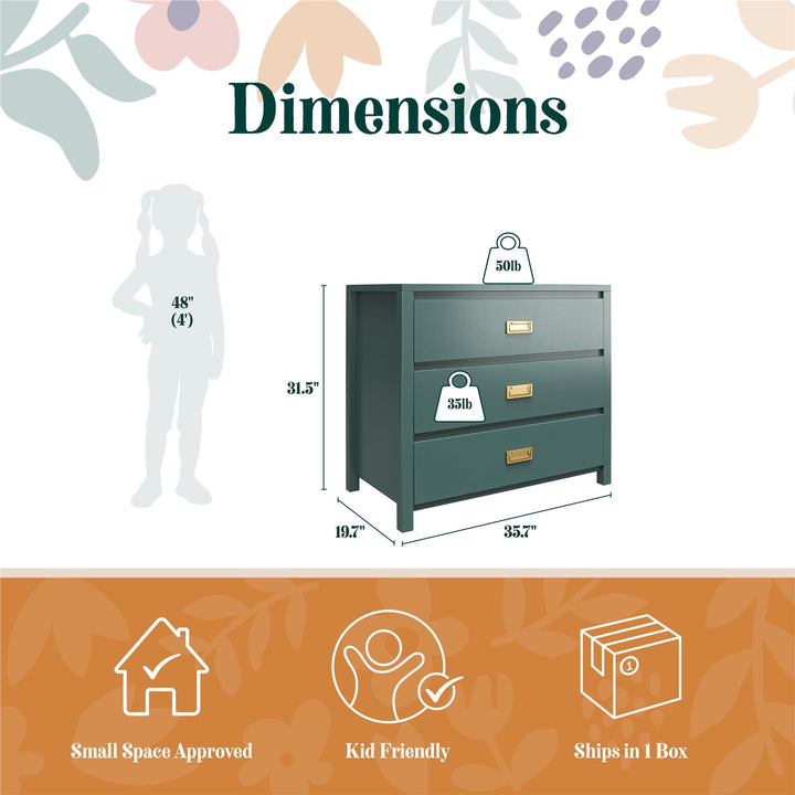 Monarch Hill Haven 3 Drawer Kids’ Dresser - Hunter Green